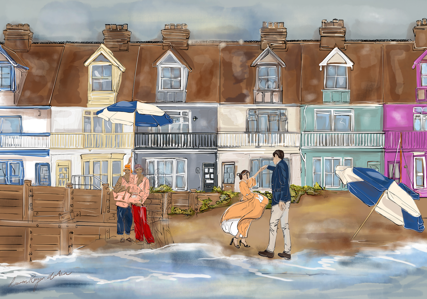 A Dance on Whitstable Beach - Fine Art Print