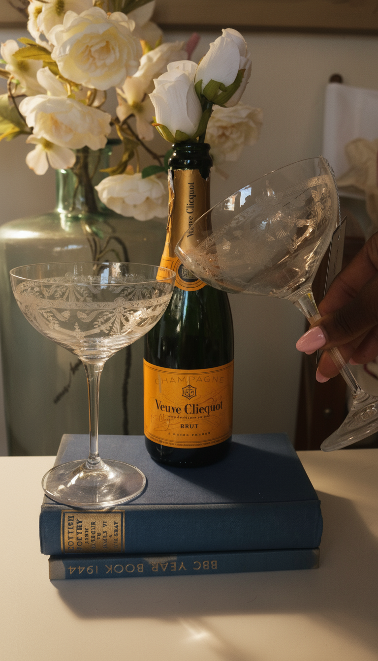 Victoria Engraved Crystal Coupe Glasses (pair)